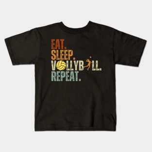 Eat Sleep Volleyball Repeat Funny Volleyball Players Boys Kids T-Shirt